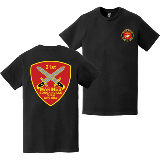 21st Marine Regiment Double-Sided EGA Logo T-Shirt Tactically Acquired   