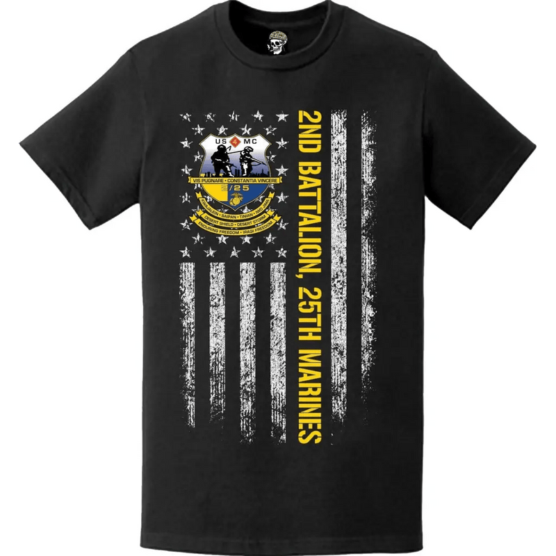 2/25 Marines American Flag T-Shirt