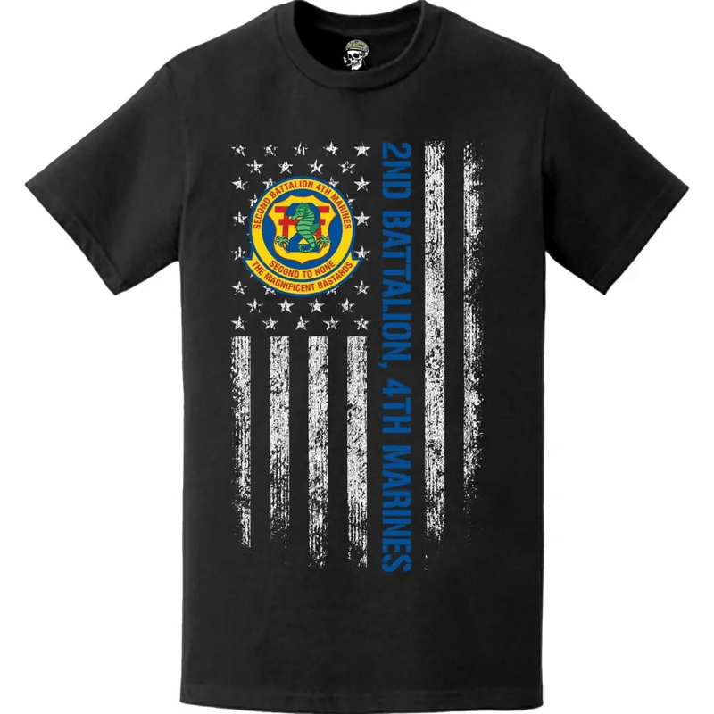 2/4 Marines American Flag T-Shirt