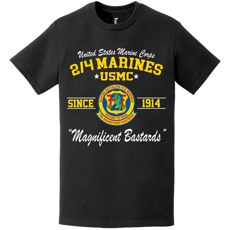 2/4 Marines Since 1914 USMC Unit Legacy T-Shirt