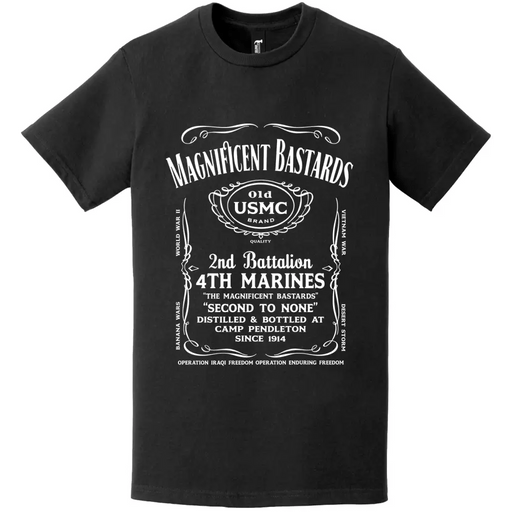 2/4 Marines Whiskey Label Motto T-Shirt Tactically Acquired   