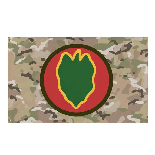 24th Infantry Division SSI Logo OCP Camo Indoor Wall Flag Tactically Acquired Default Title  