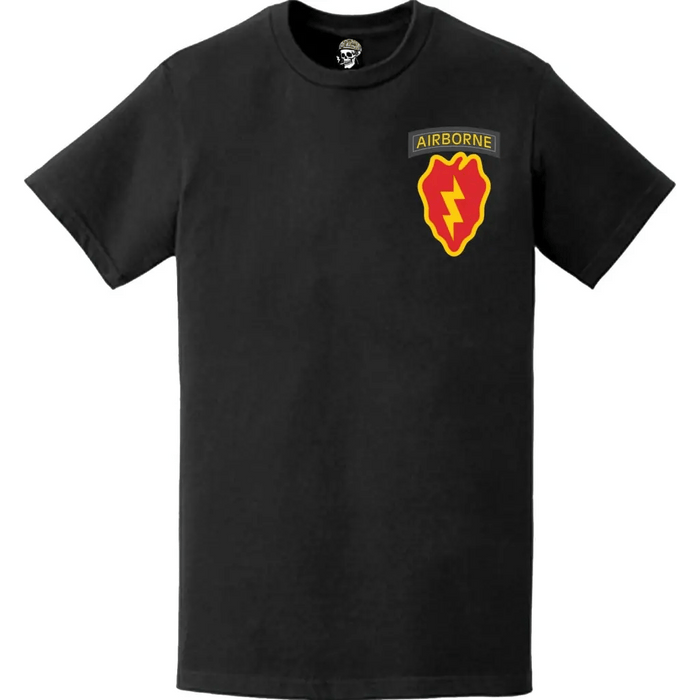 25th Infantry Division (25th ID) Airborne Tab SSI Logo Left Chest T-Shirt Tactically Acquired   