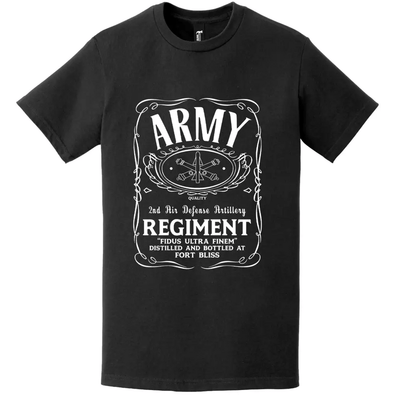 2nd Air Defense Artillery Regiment Whiskey Label T-Shirt