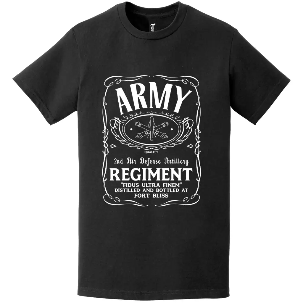 2nd Air Defense Artillery Regiment Whiskey Label T-Shirt Tactically Acquired   