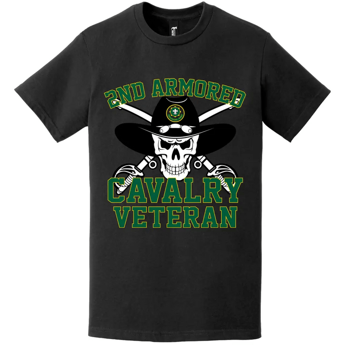 2nd Armored Cavalry Regiment (2nd ACR) Veteran Saber Skull T-Shirt Tactically Acquired   