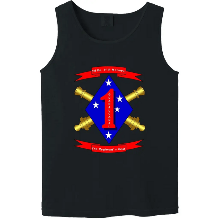 2nd Battalion, 11th Marines (2/11 Marines) Logo Tank Top Tactically Acquired Black Small 