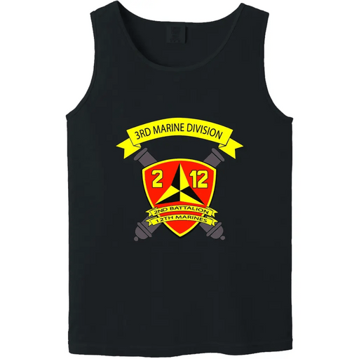 2nd Battalion, 12th Marines (2/12) Unit Logo Emblem Tank Top Tactically Acquired Black Small 