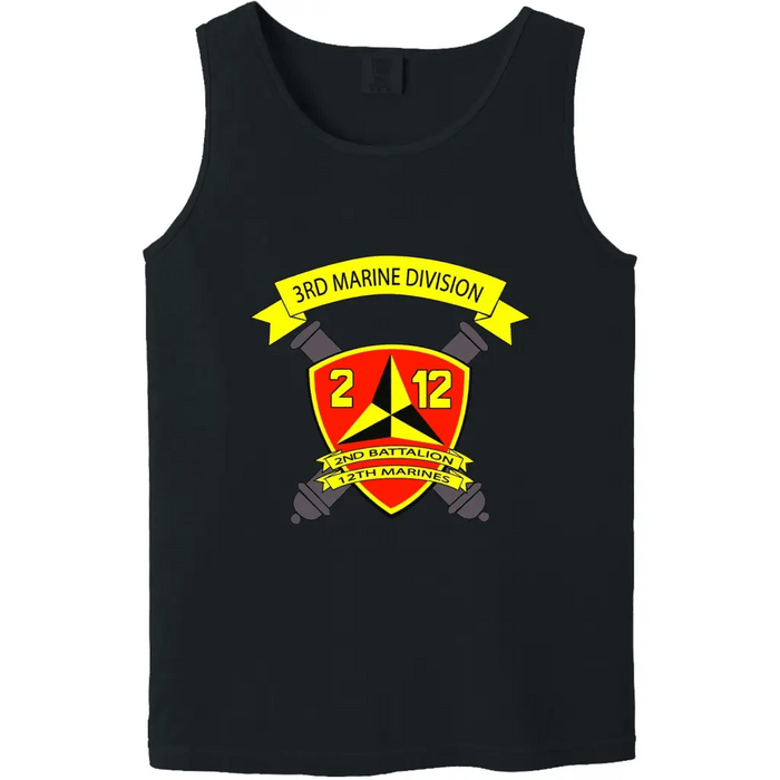 2nd Battalion, 12th Marines (2/12) Unit Logo Emblem Tank Top Tactically Acquired Black Small 