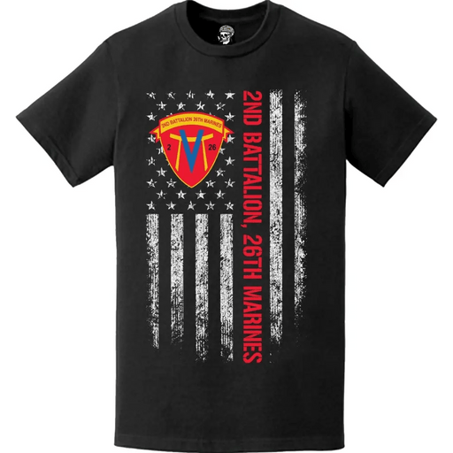 2nd Battalion, 26th Marines (2/26) American Flag T-Shirt Tactically Acquired   