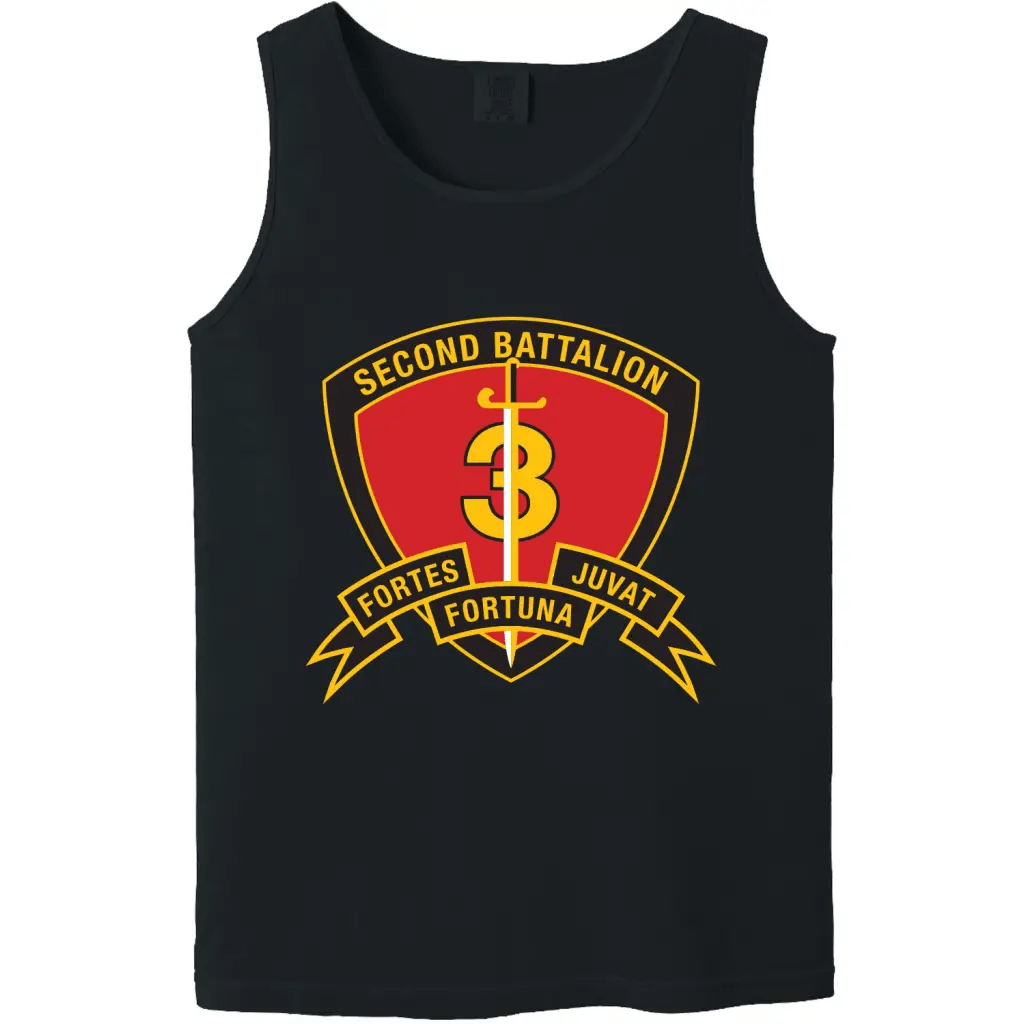 2nd Battalion, 3rd Marines (2/3) Unit Logo Emblem Tank Top Tactically Acquired Black Small 