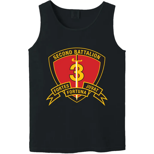 2nd Battalion, 3rd Marines (2/3) Unit Logo Emblem Tank Top Tactically Acquired Black Small 