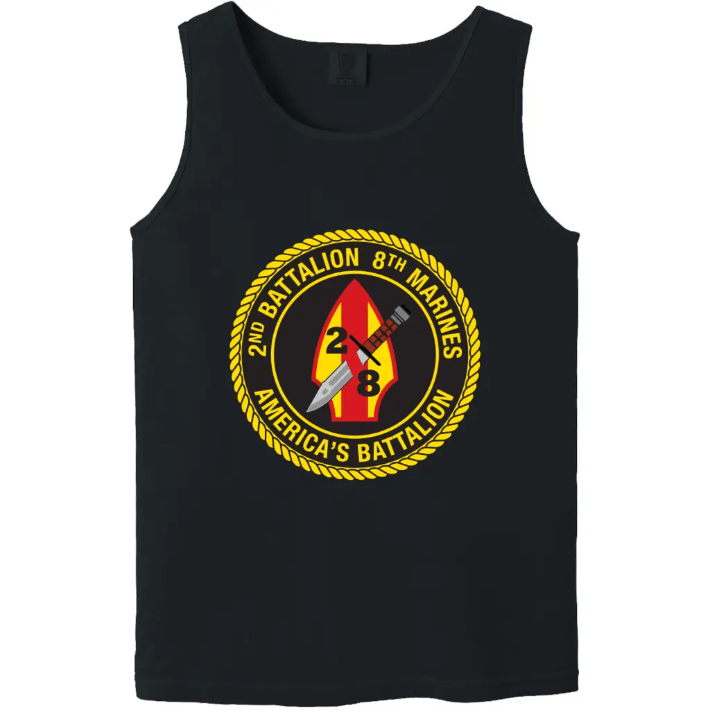 2nd Battalion, 8th Marines (2/8) Unit Logo Emblem Tank Top Tactically Acquired   