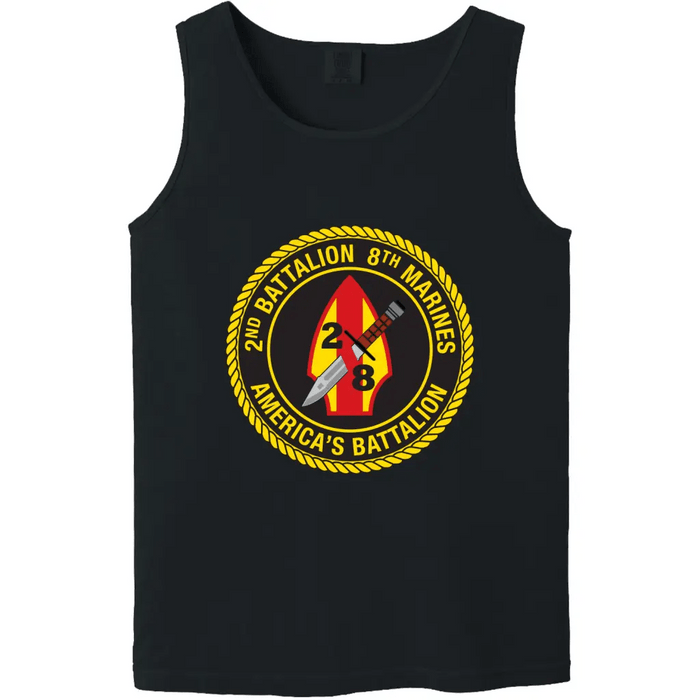 2nd Battalion, 8th Marines (2/8) Unit Logo Emblem Tank Top Tactically Acquired   