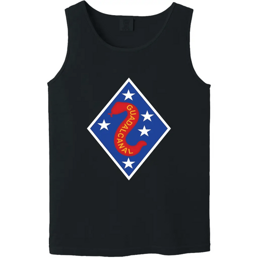 2nd Marine Division Guadalcanal Snake Unit WWII Logo Emblem Tank Top Tactically Acquired Black Small 