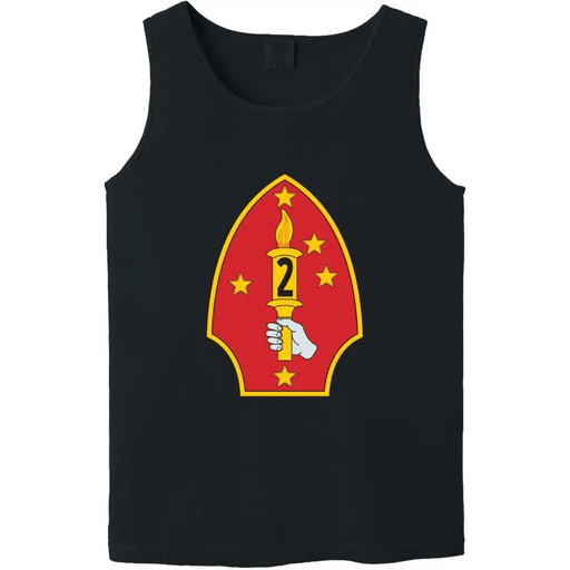 2nd Marine Division Unit Logo Emblem Tank Top Tactically Acquired Black Small 