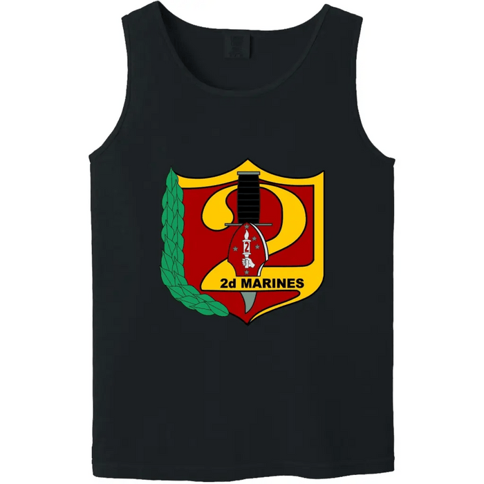 2nd Marine Regiment Logo Emblem Tank Top Tactically Acquired Black Small 