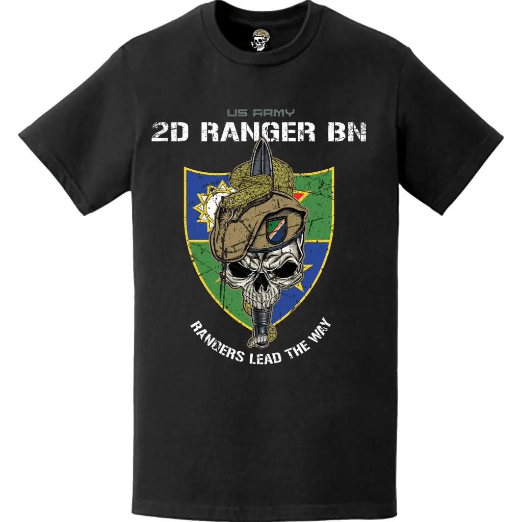 2d Ranger Battalion Snake Eaters Skull T-Shirt | Army Ranger Apparel | RLTW