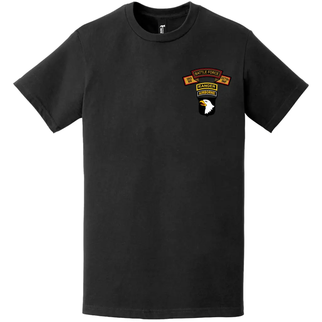 3-327 IR 101st Airborne Division Ranger Tab Left Chest T-Shirt Tactically Acquired   