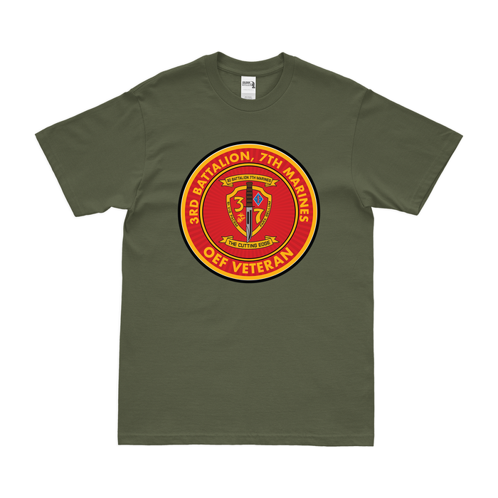 3/7 Marines OEF Veteran T-Shirt Tactically Acquired Military Green Small 