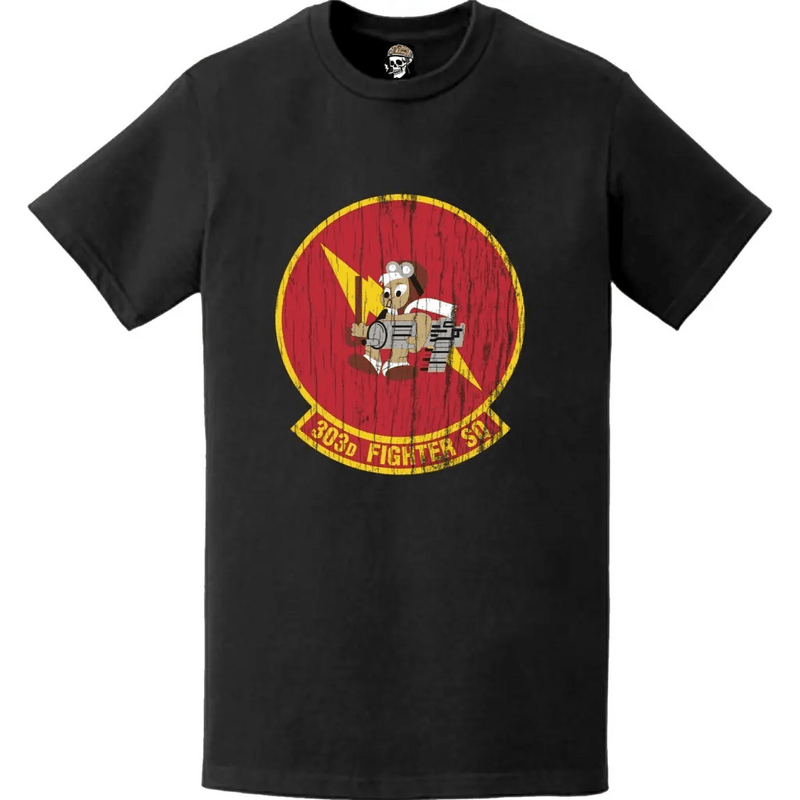 303rd Fighter Squadron (303rd FS) 'KC Hawgs' Distressed T-Shirt