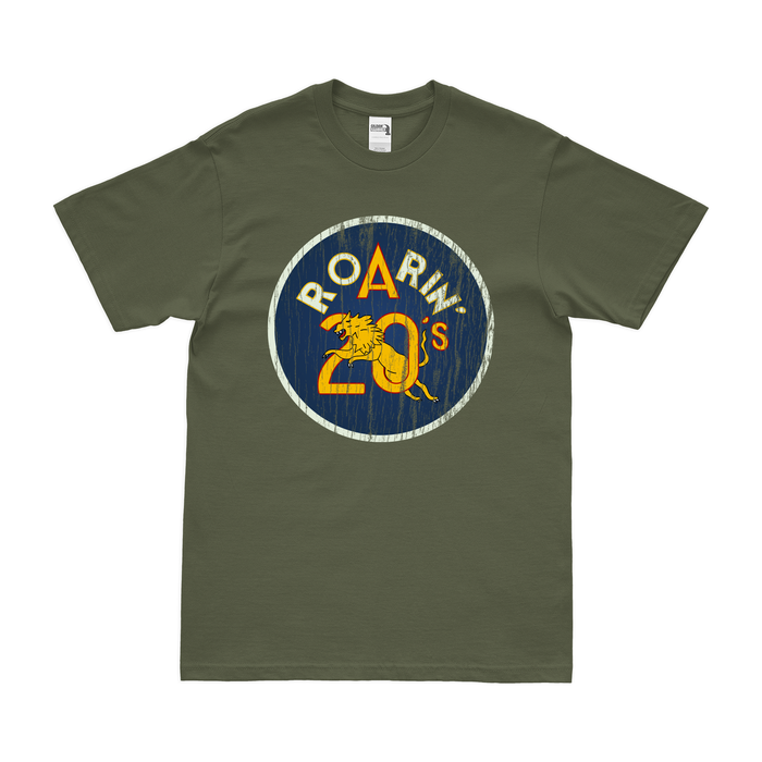 312th Bombardment Group WW2 Logo T-Shirt Tactically Acquired Military Green Distressed Small