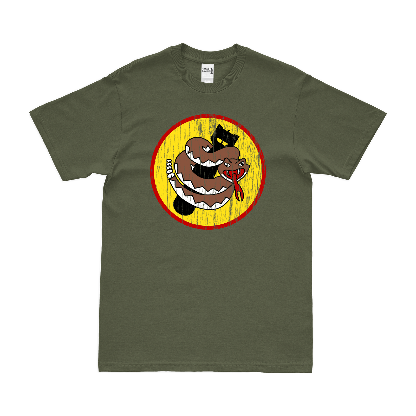 317th Bombardment Squadron WW2 T-Shirt Tactically Acquired Military Green Distressed Small