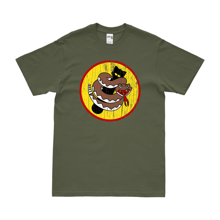 317th Bombardment Squadron WW2 T-Shirt Tactically Acquired Military Green Distressed Small