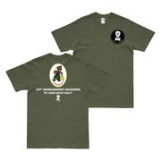 Double-Sided 319th Bomb Squadron w/ Text T-Shirt Tactically Acquired Military Green Clean Small