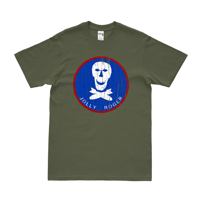 319th Bombardment Squadron WW2 T-Shirt Tactically Acquired Military Green Distressed Small