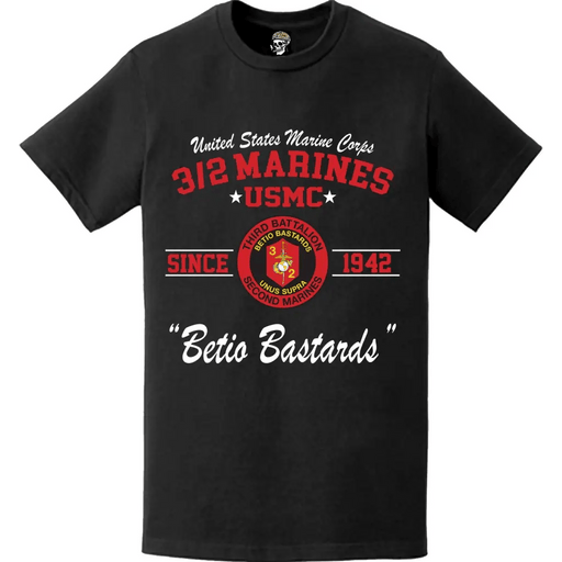 3/2 Marines Since 1942 USMC Unit Legacy T-Shirt Tactically Acquired   