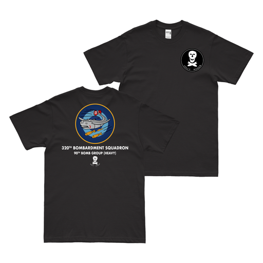 Double-Sided 320th Bomb Squadron w/ Text T-Shirt Tactically Acquired Black Clean Small