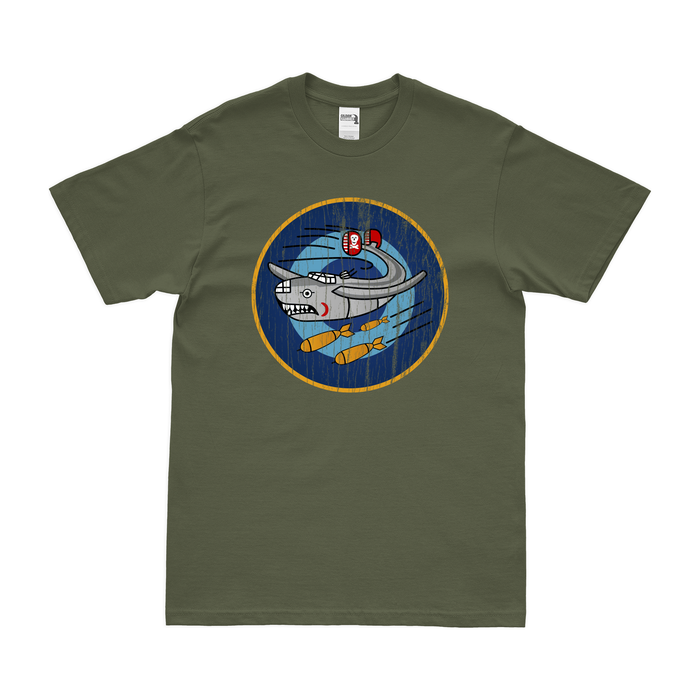 320th Bombardment Squadron WW2 T-Shirt Tactically Acquired Military Green Distressed Small