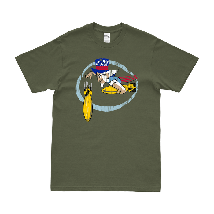 322nd Bombardment Squadron Logo T-Shirt Tactically Acquired Military Green Distressed Small