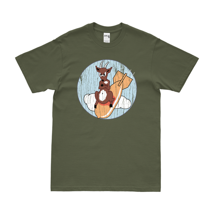 323rd Bombardment Squadron Logo T-Shirt Tactically Acquired Military Green Distressed Small