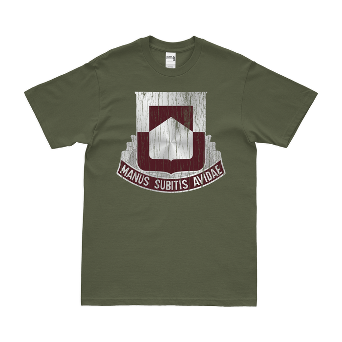 U.S. Army 328th Medical Battalion T-Shirt Tactically Acquired Military Green Distressed Small