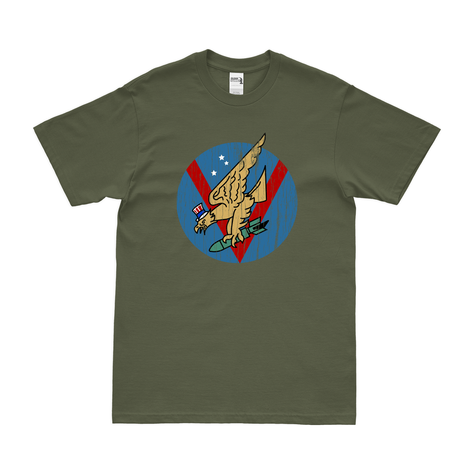 333rd Bombardment Squadron Logo T-Shirt Tactically Acquired Military Green Distressed Small