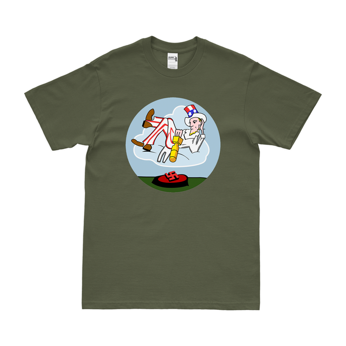 336th Bombardment Squadron Logo T-Shirt Tactically Acquired Military Green Distressed Small