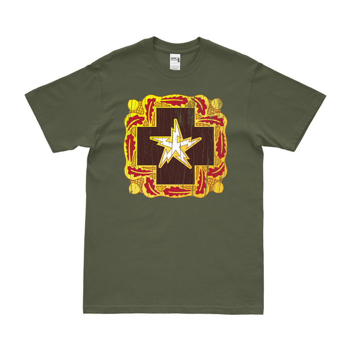 U.S. Army 345th Medical Battalion T-Shirt Tactically Acquired Military Green Distressed Small