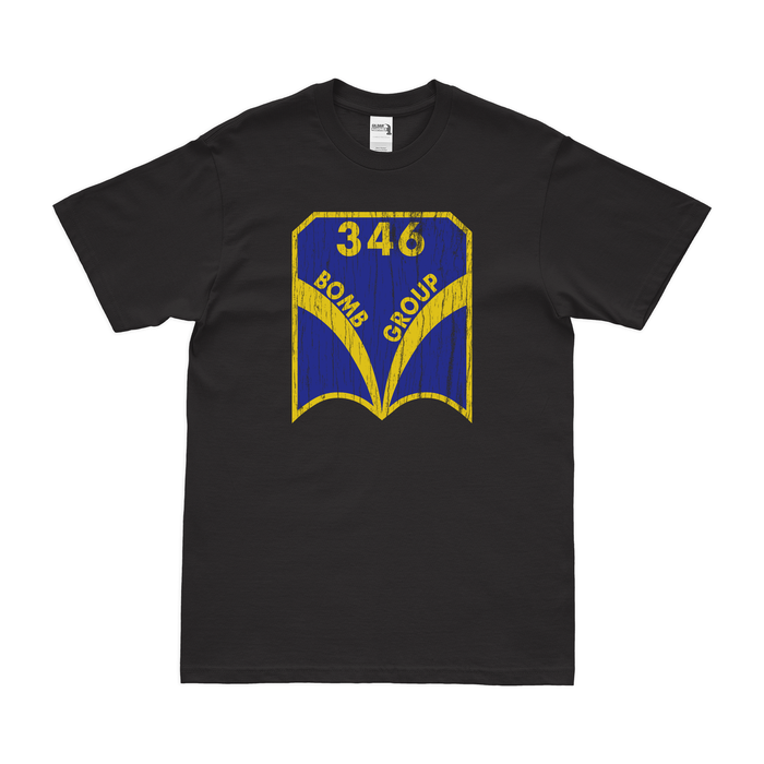 346th Bombardment Group Logo T-Shirt Tactically Acquired Black Distressed Small