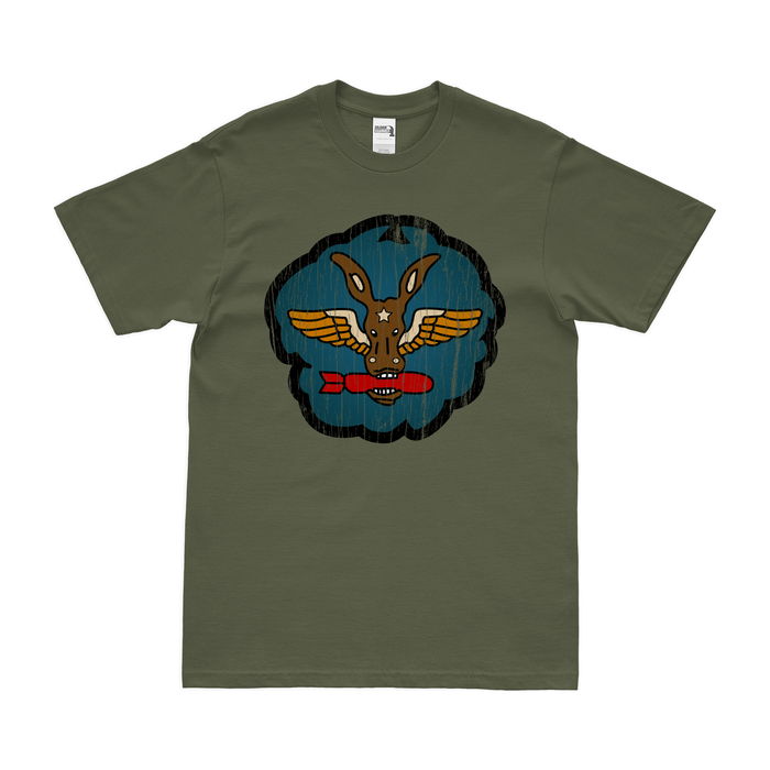 347th Bombardment Squadron WW2 T-Shirt Tactically Acquired Military Green Distressed Small