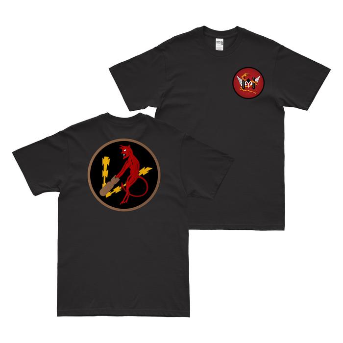 Double-Sided 348th Bomb Squadron - 99th BG T-Shirt Tactically Acquired Black Clean Small