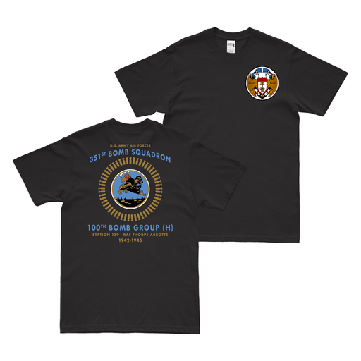 Double-Sided 351st Bomb Squadron Legacy T-Shirt Tactically Acquired Black Clean Small
