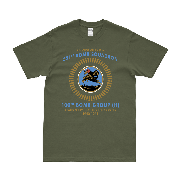 351st Bomb Squadron Since 1942 Legacy T-Shirt Tactically Acquired Military Green Clean Small
