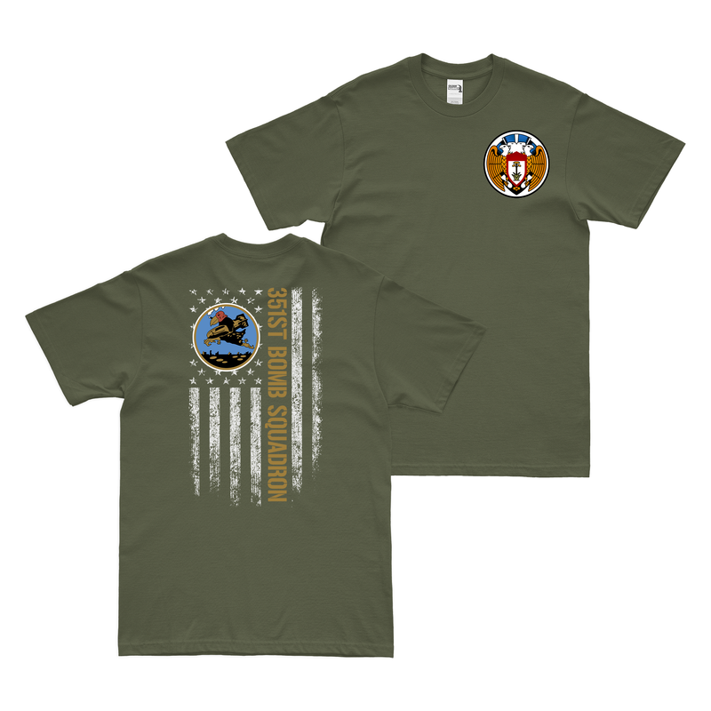 Double-Sided 351st Bomb Squadron American Flag T-Shirt