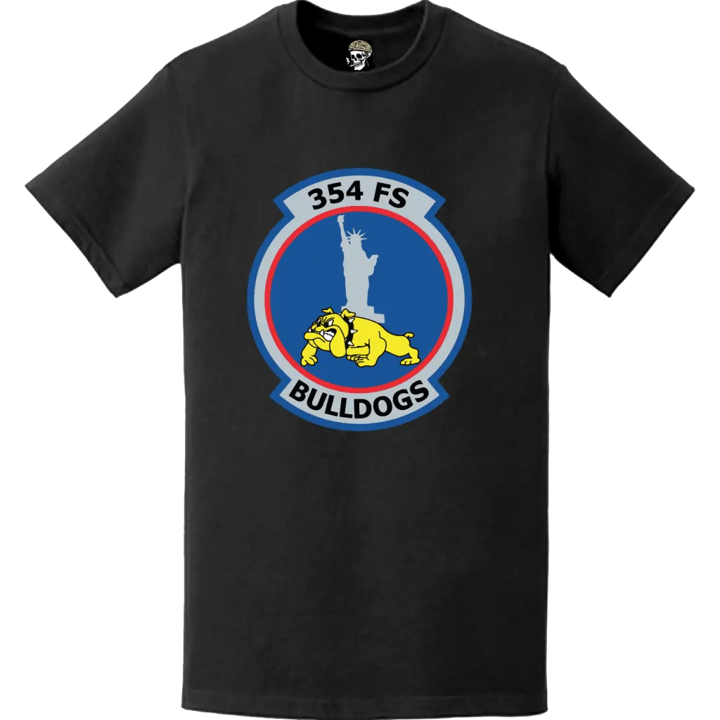 354th Fighter Squadron (354 FS) 'Bulldogs' Logo Emblem Crest T-Shirt Tactically Acquired   