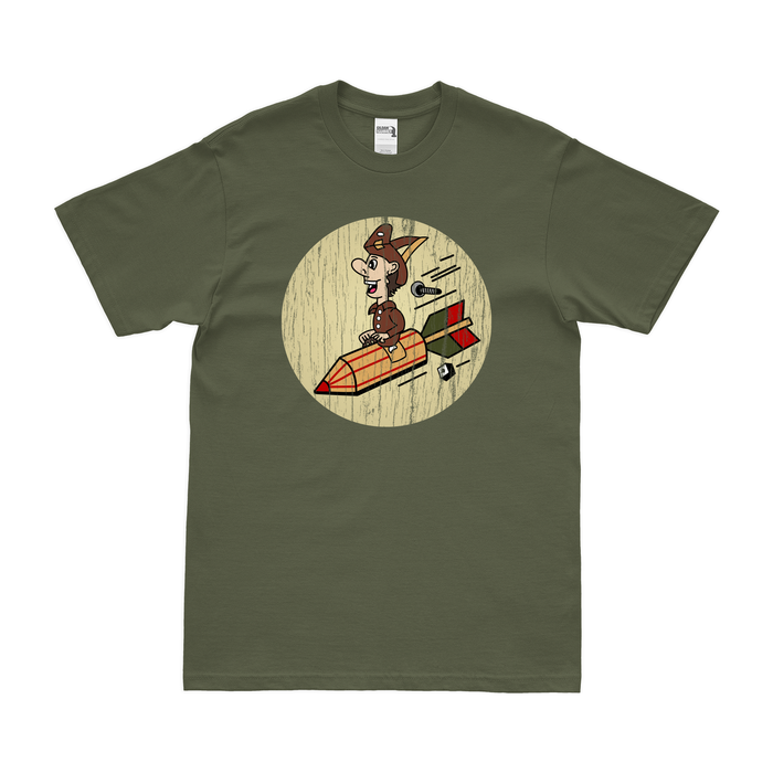 360th Bombardment Squadron WW2 T-Shirt Tactically Acquired Military Green Distressed Small