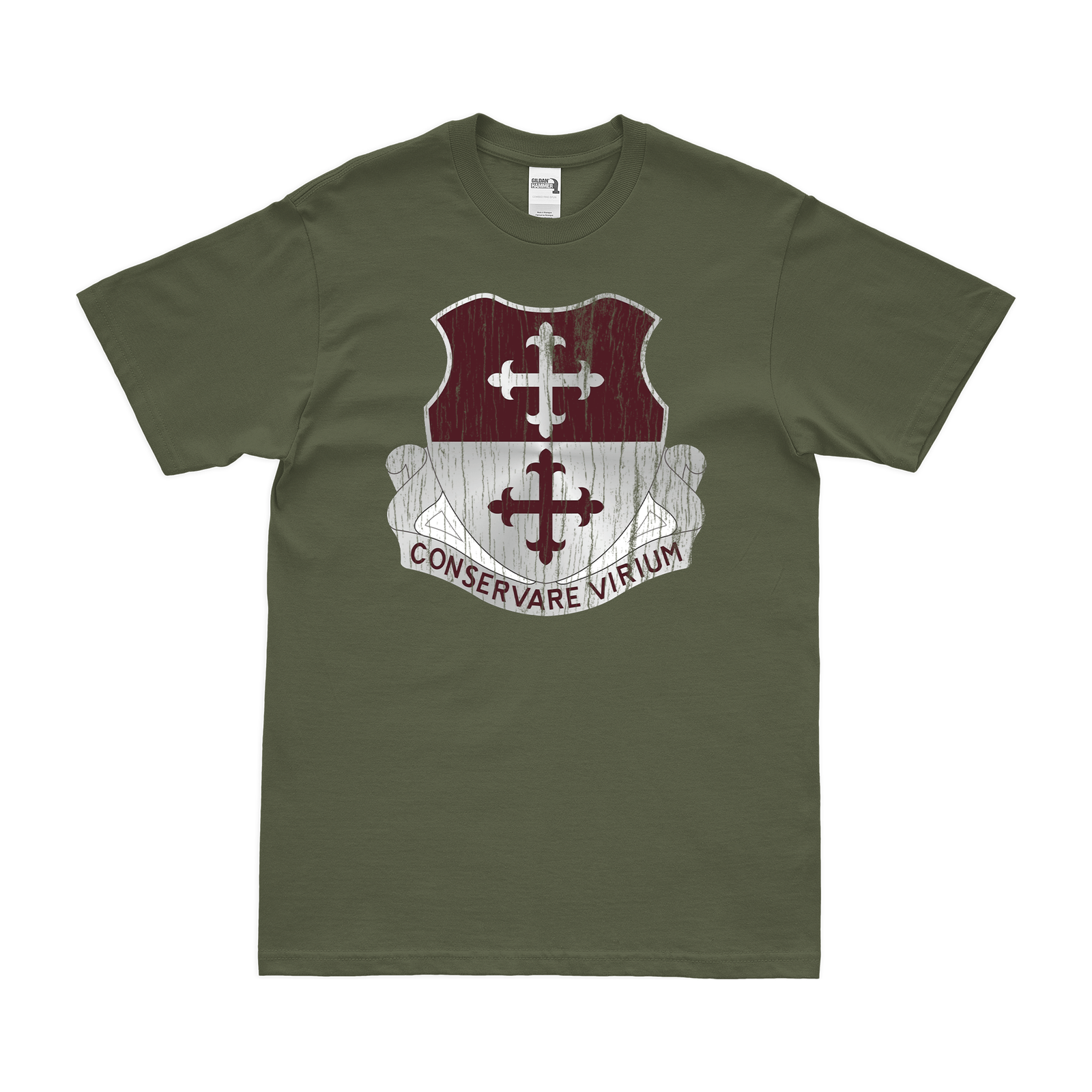 U.S. Army 363rd Medical Battalion T-Shirt Tactically Acquired Military Green Distressed Small