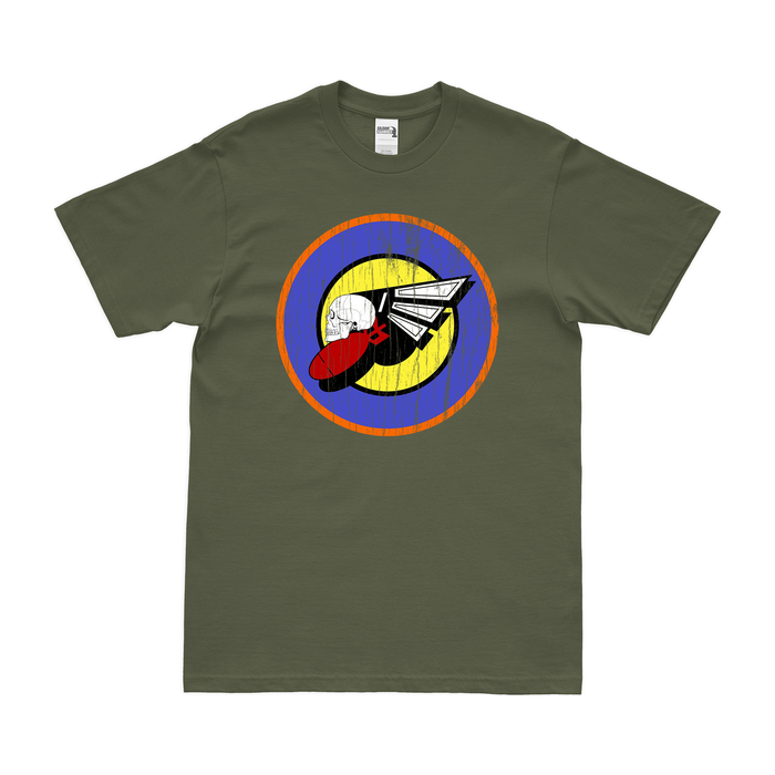 366th Bombardment Squadron Logo T-Shirt Tactically Acquired Military Green Distressed Small