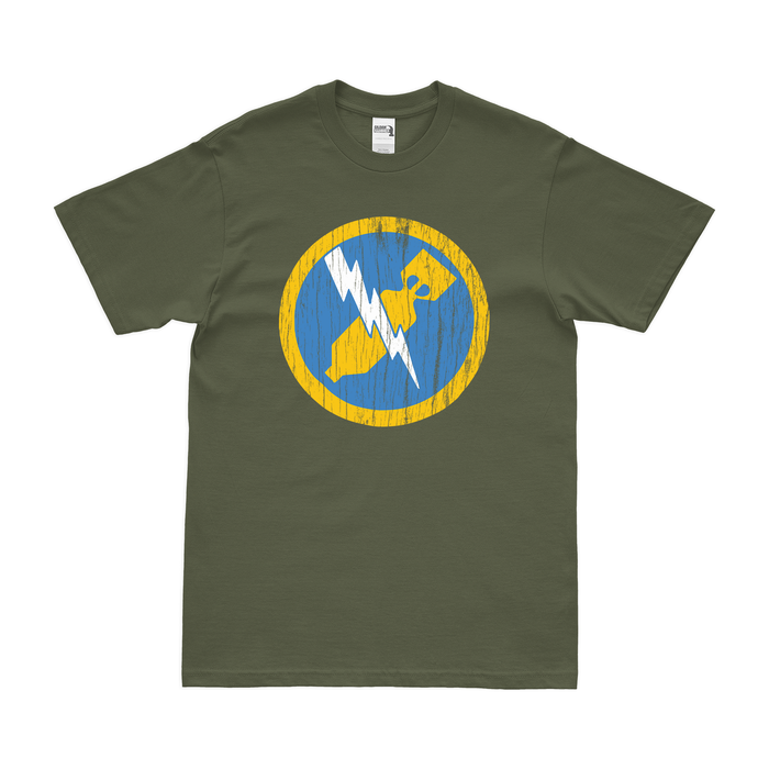 370th Bombardment Squadron Logo T-Shirt Tactically Acquired Military Green Distressed Small